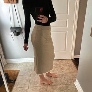 ANIMALE Cream/Beige Knit Skirt